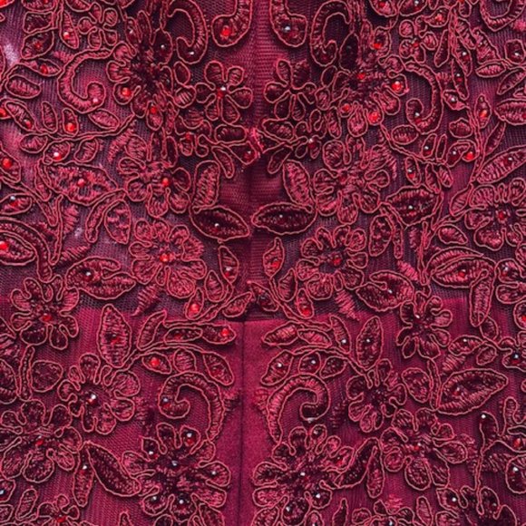 DANCING QUEEN Maxi evening gown dress Burgundy color off shoulder size 3XL - NWT - Picture 10 of 16